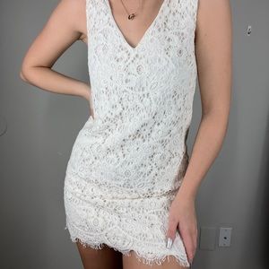 BB Dakota White Laced Dress